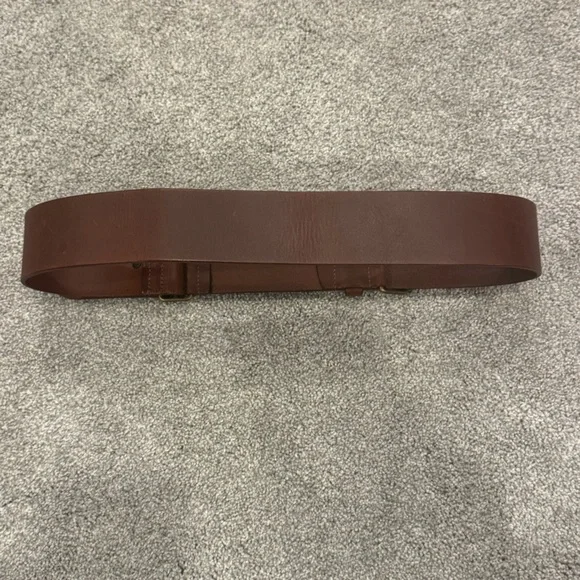 Vintage BURBERRY Brown Adjustable Womens Leather Belt Equestrian Wide - Picture 9 of 10